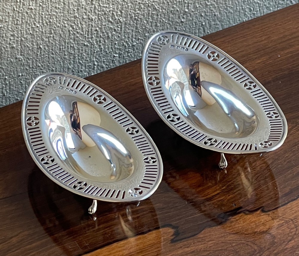 Pair Late Victorian Solid Silver Bon Bon Dishes View VI