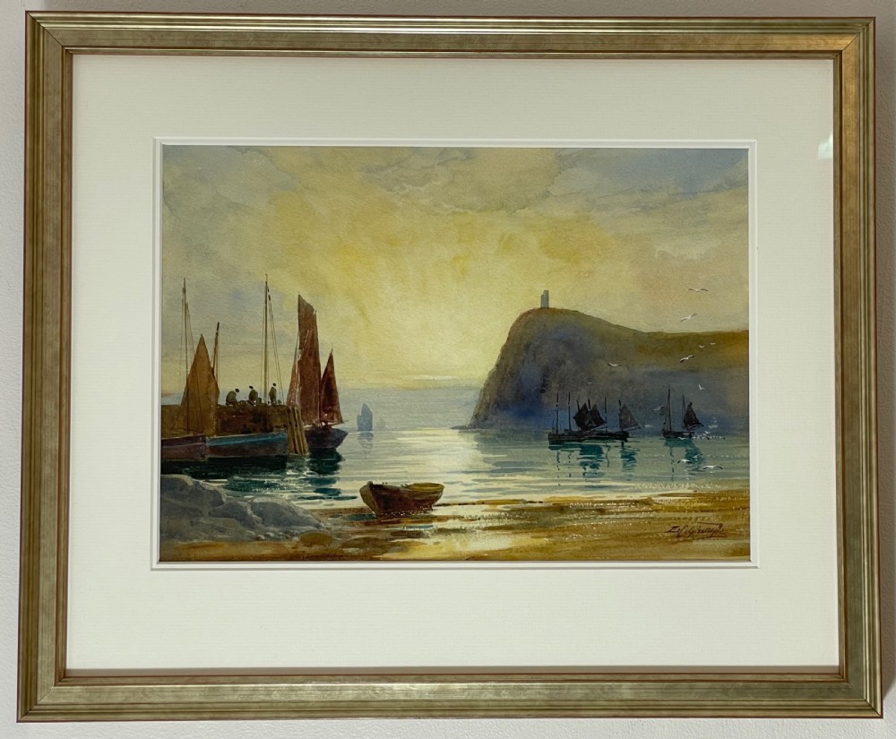 Watercolour, Bradda Head, Isle of Man by Edward Christian Quayle