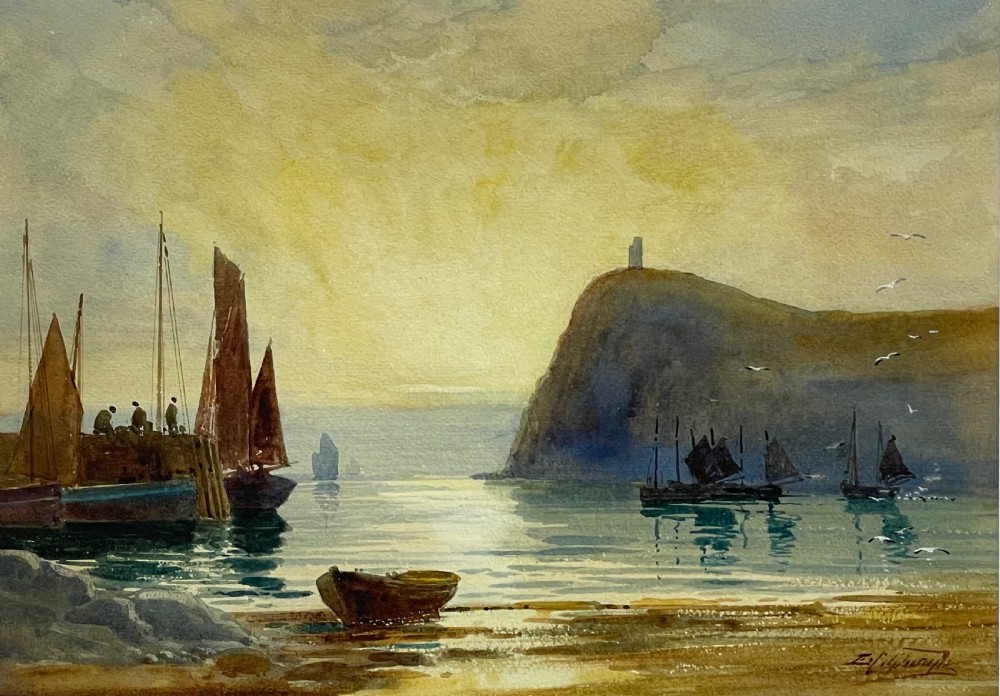 Watercolour, Bradda Head, Isle of Man by Edward Christian Quayle View II