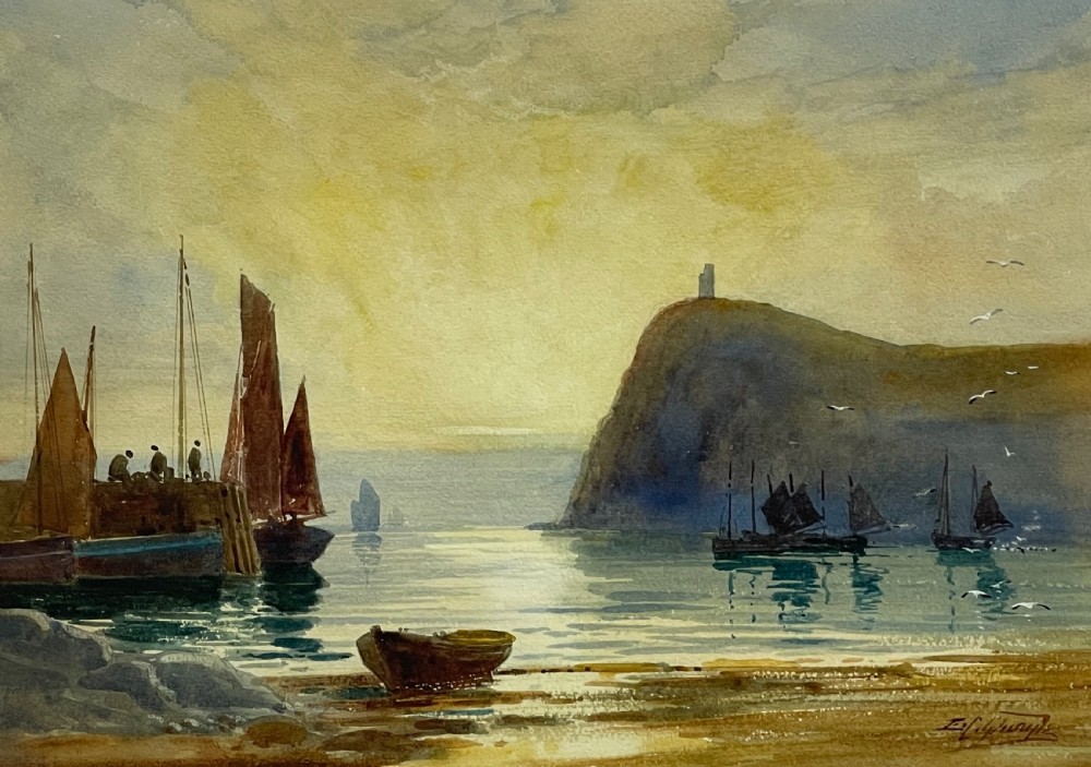 Watercolour, Bradda Head, Isle of Man by Edward Christian Quayle View III