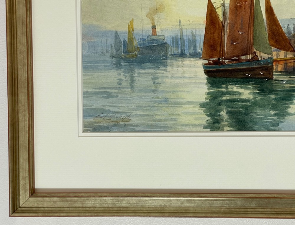 Watercolour, Red Pier Douglas, Isle of Man by Edward Christian Quayle View II