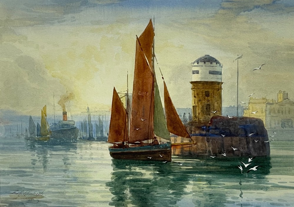 Watercolour, Red Pier Douglas, Isle of Man by Edward Christian Quayle View III