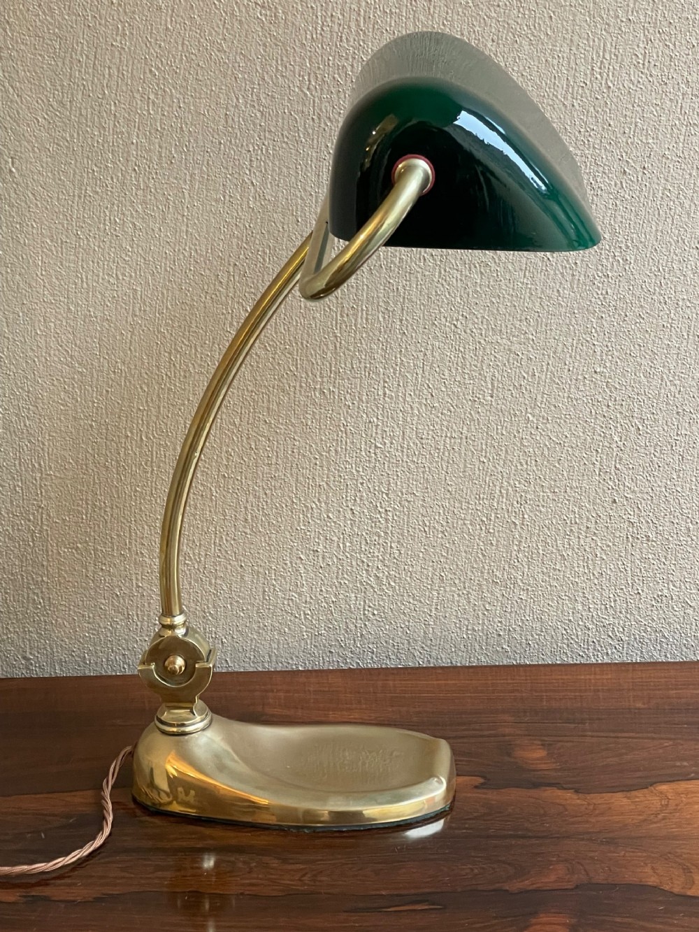 Art Nouveau Brass Bankers Lamp