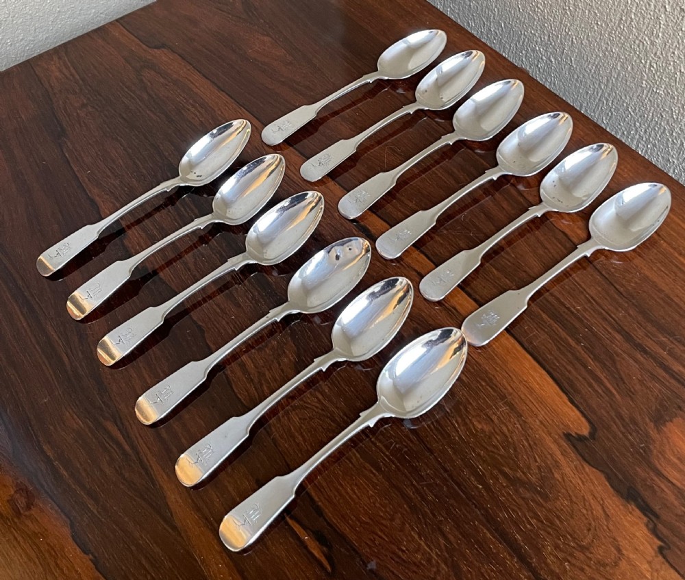 Rare Set of Twelve Aberdeen Silver Tea Spoons, 1856 View II