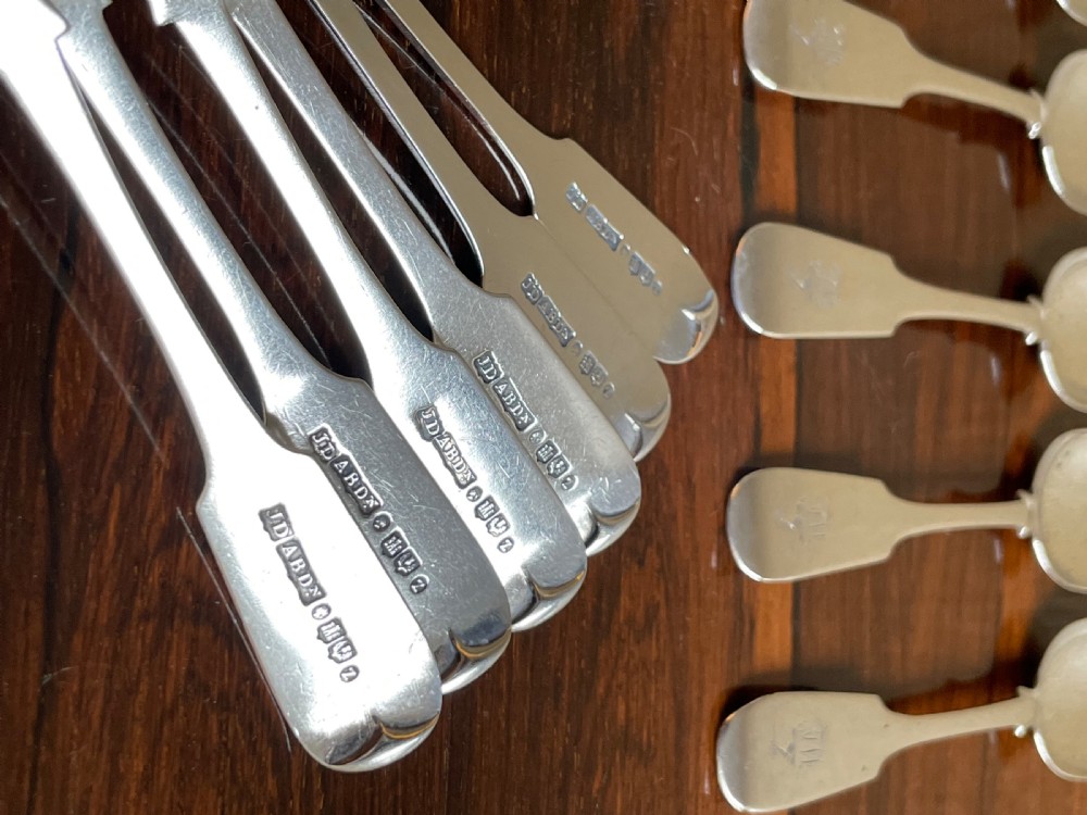 Rare Set of Twelve Aberdeen Silver Tea Spoons, 1856 View III