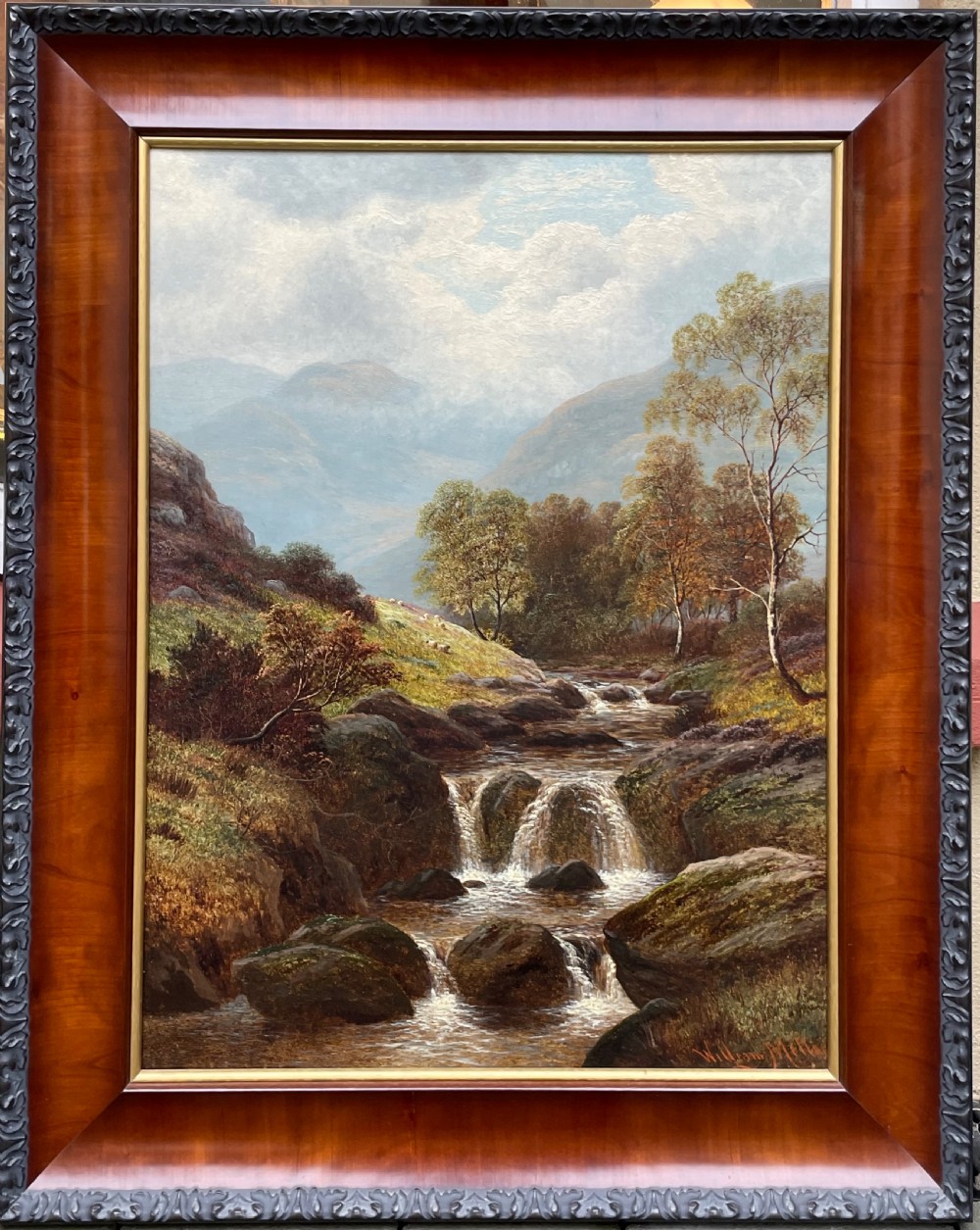 Stunning Large Landscape Oil Painting By William Mellor, Borrowdale, Cumberland