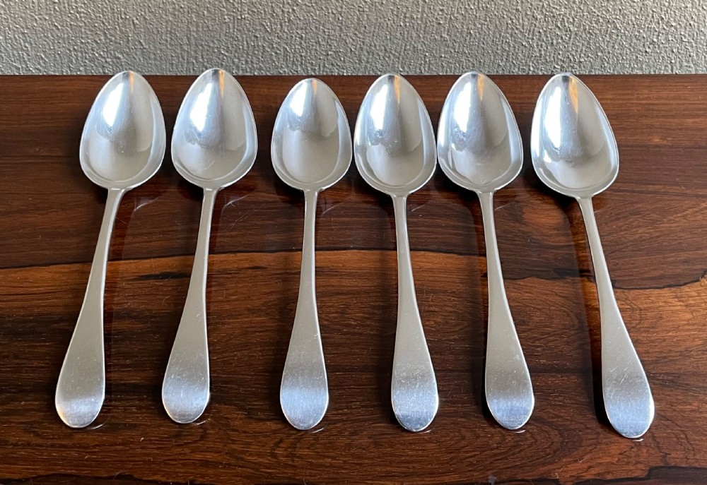 Set of Six George III Scottish Silver Serving Spoons