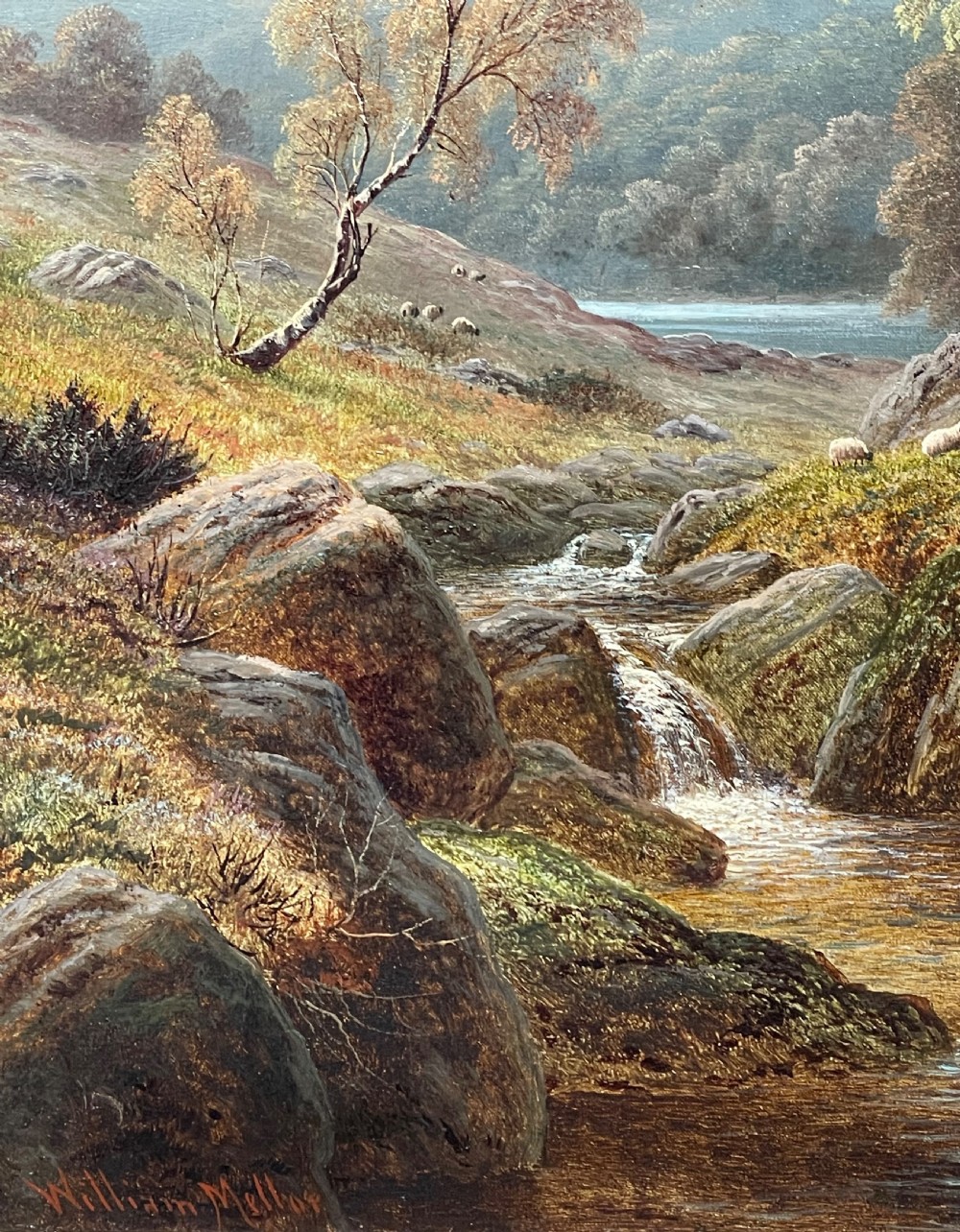 Stunning Large Landscape Oil Painting By William Mellor, North Wales View III