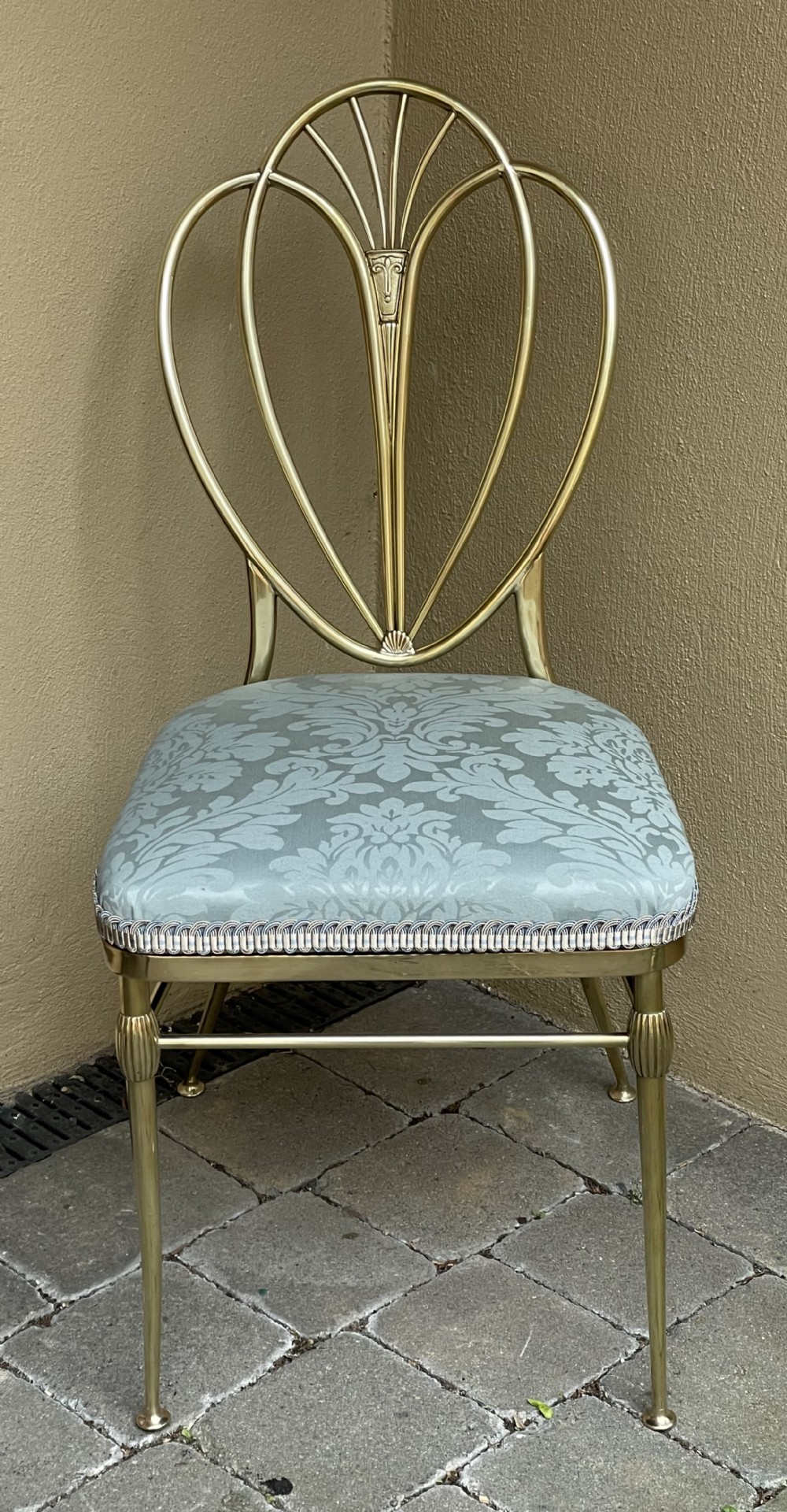 Beautiful Polished Brass Salon Chair c1920