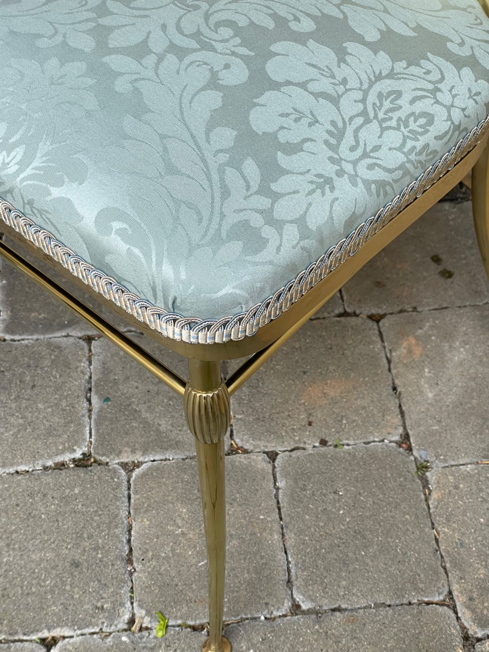 Beautiful Polished Brass Salon Chair c1920 View II