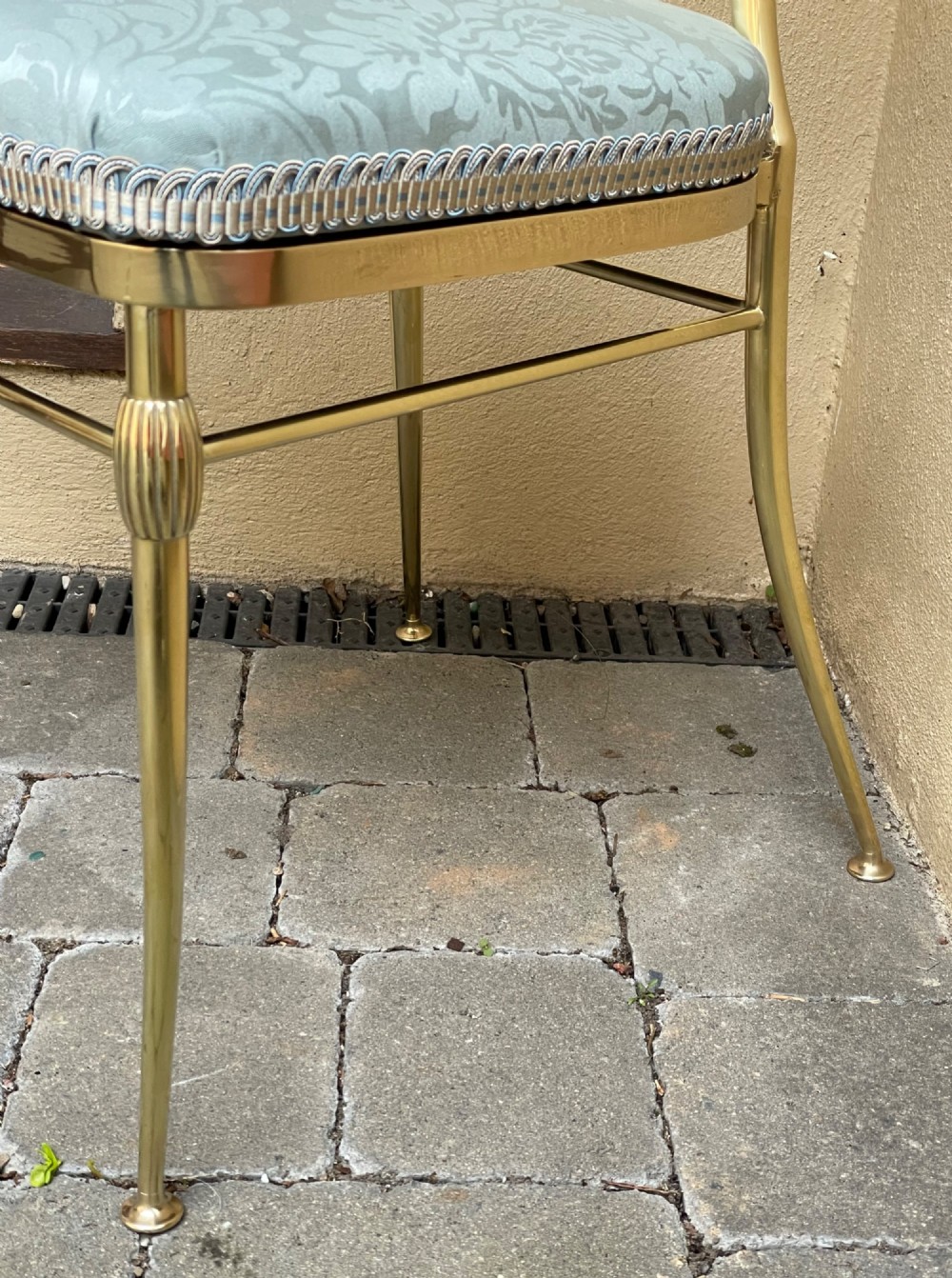 Beautiful Polished Brass Salon Chair c1920 View III