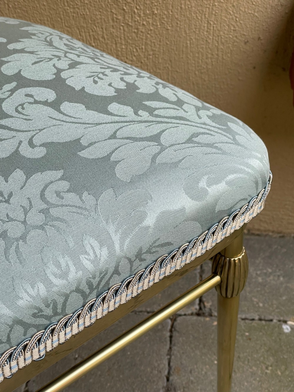 Beautiful Polished Brass Salon Chair c1920 View IV