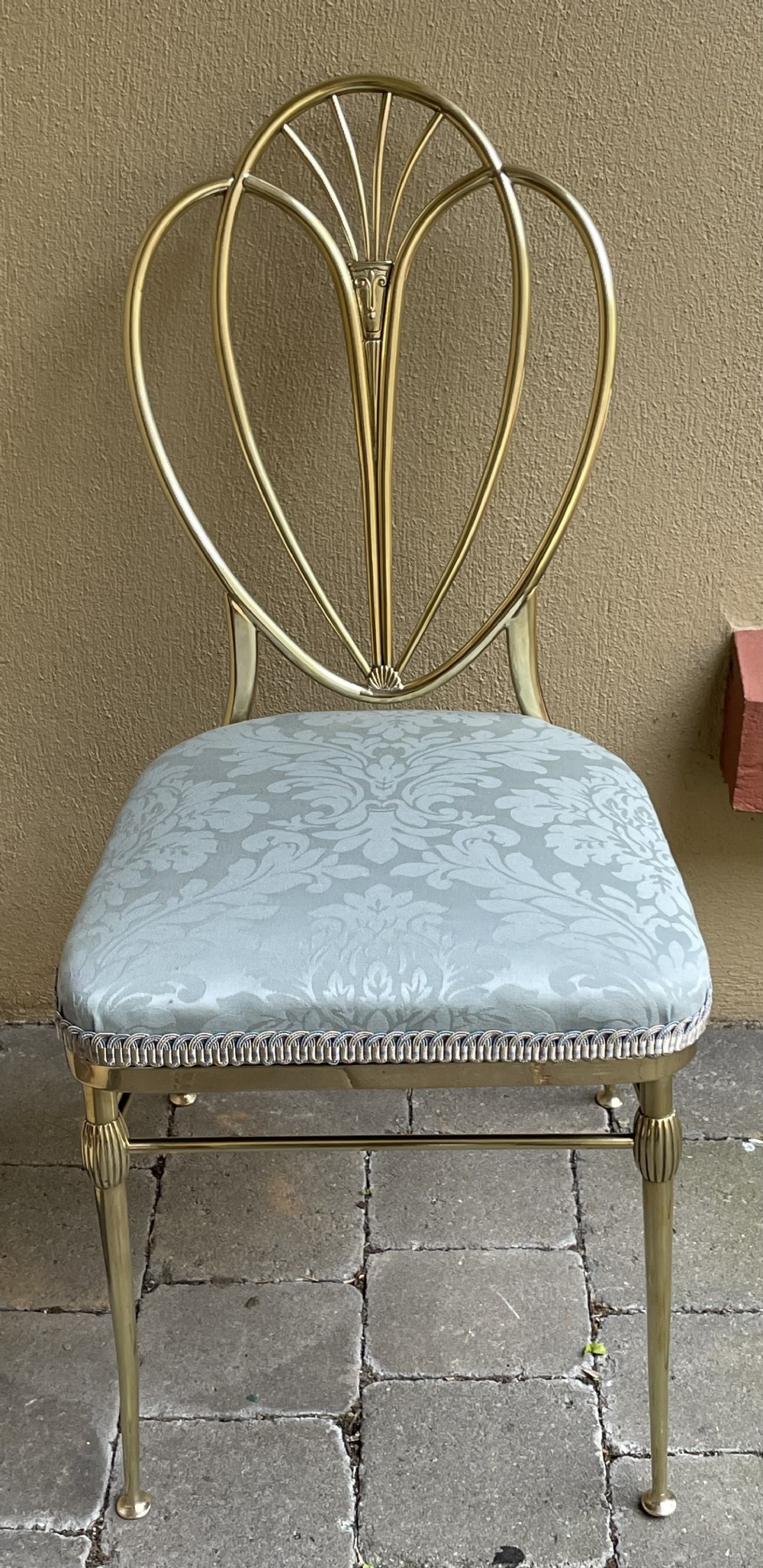 Beautiful Polished Brass Salon Chair c1920 View V