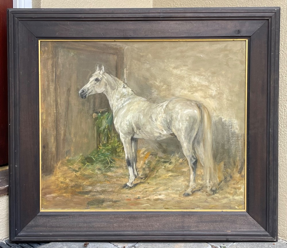 Portrait Study of a Grey Horse attributed Robert Alexander