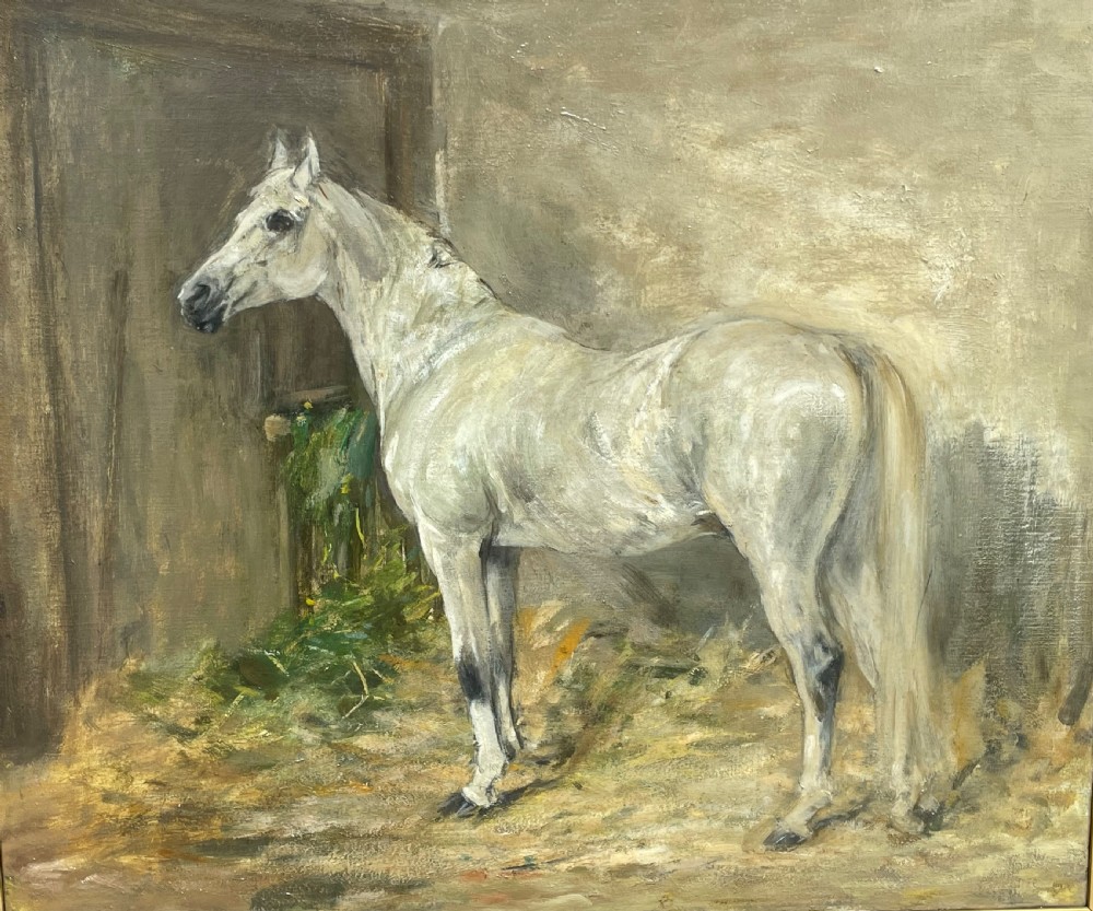 Portrait Study of a Grey Horse attributed Robert Alexander View II