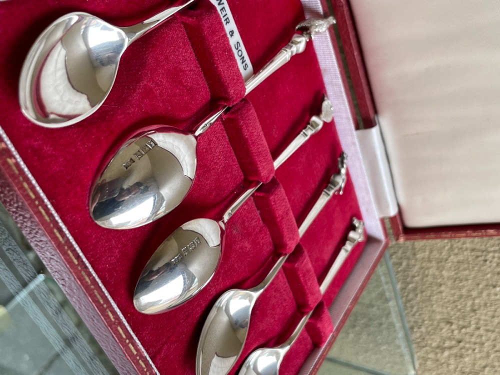Set of Eight Silver Teaspoons with Hunting Animal Finials View IV