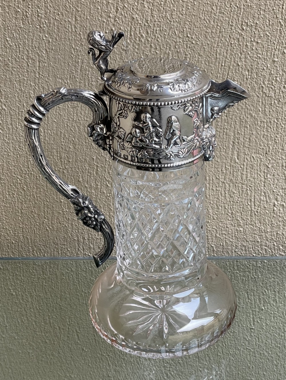 Impressive Solid Silver Mounted Claret Jug