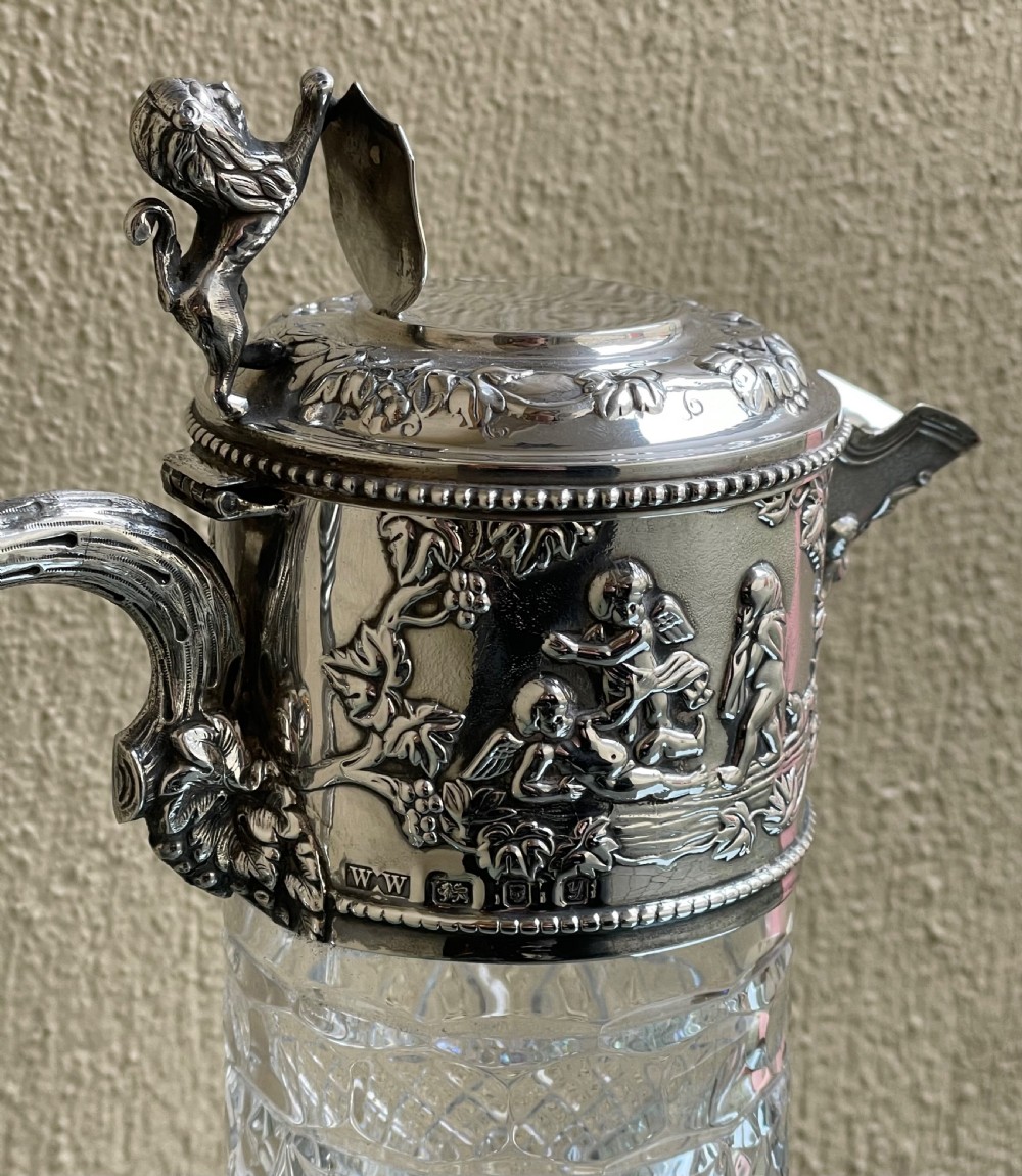 Impressive Solid Silver Mounted Claret Jug View II