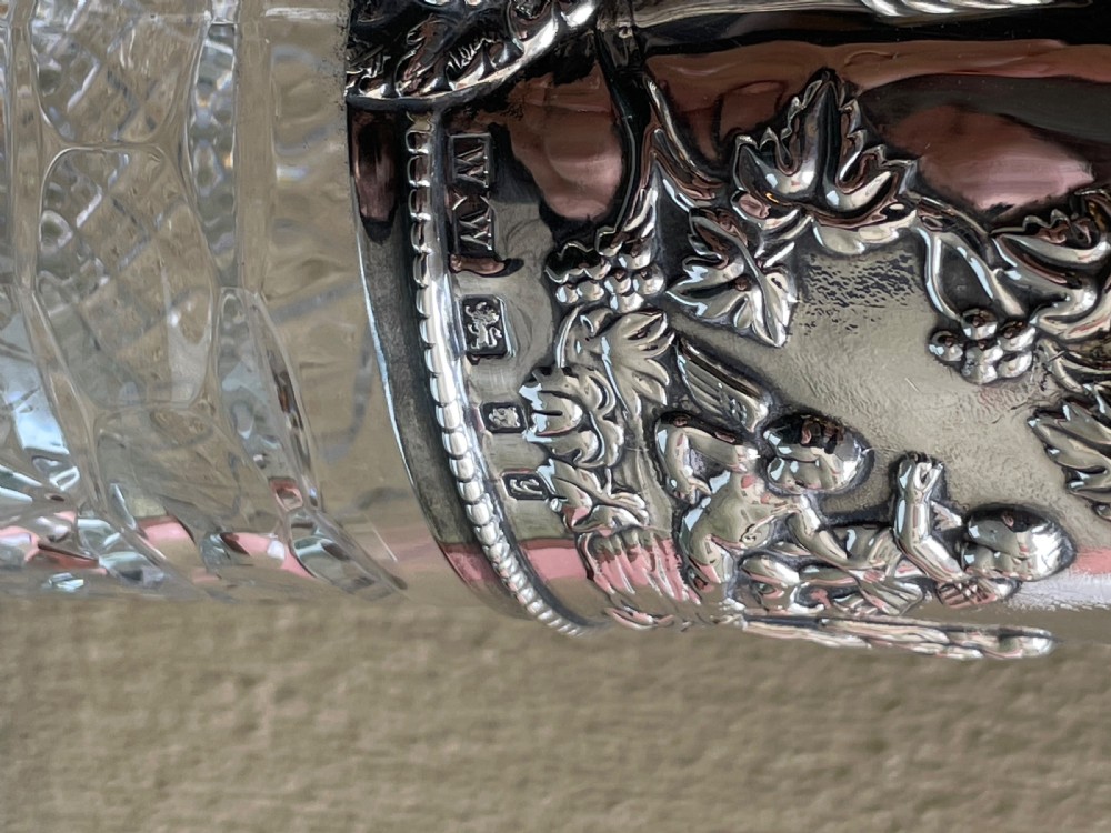 Impressive Solid Silver Mounted Claret Jug View IV