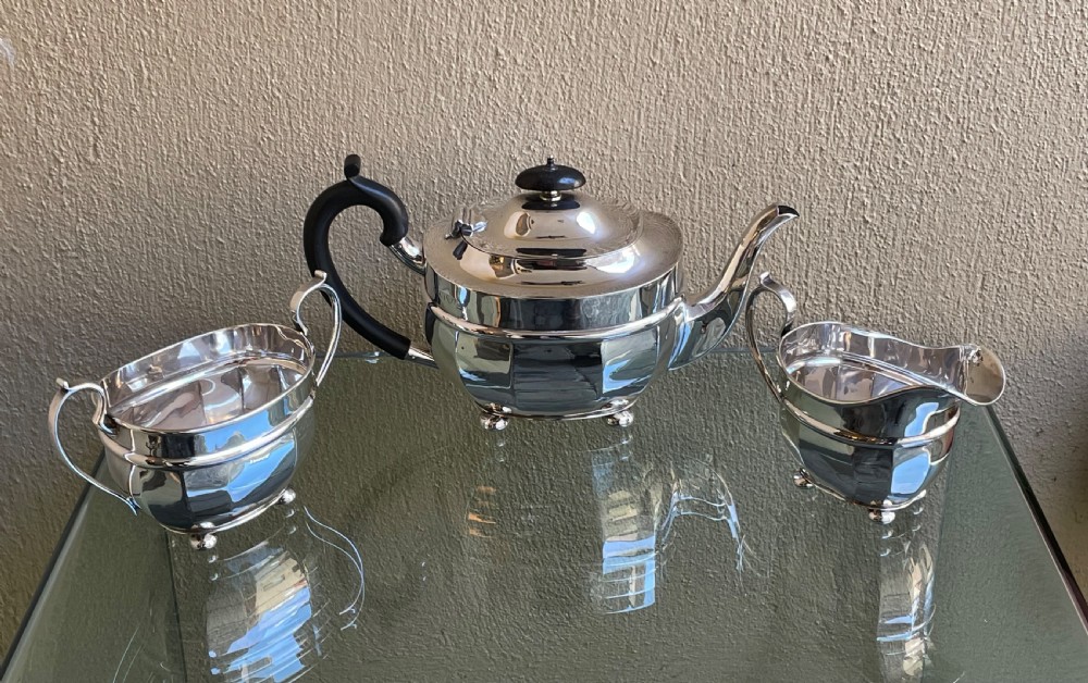Edwardian Solid Silver Tea Set, Chester 