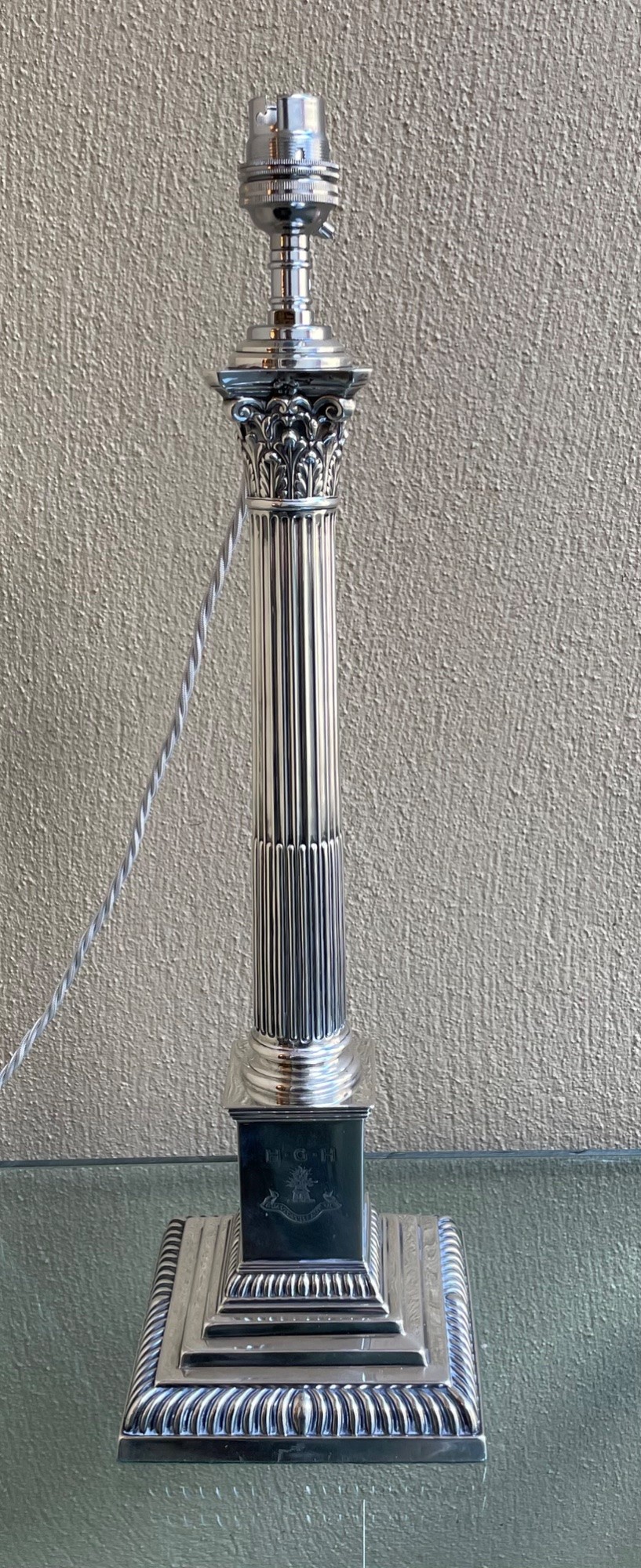 Solid Silver Table Lamp by Mappin and Webb View II
