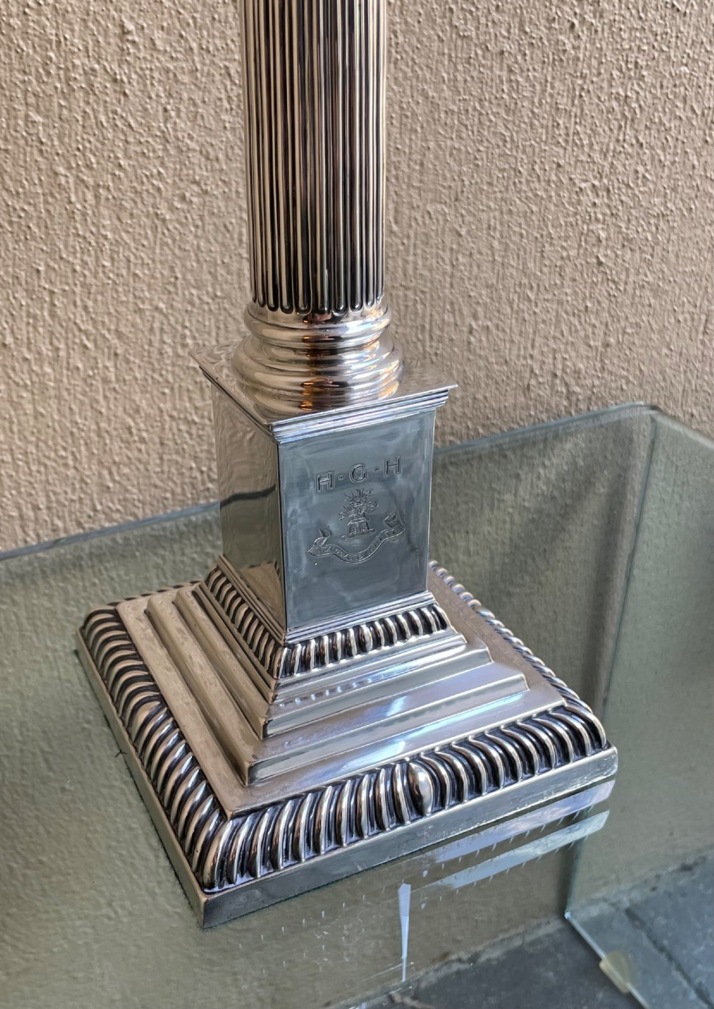 Solid Silver Table Lamp by Mappin and Webb View III