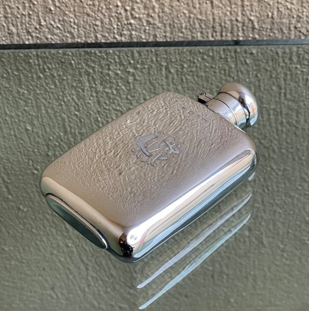 Victorian Solid Silver Hip Flask