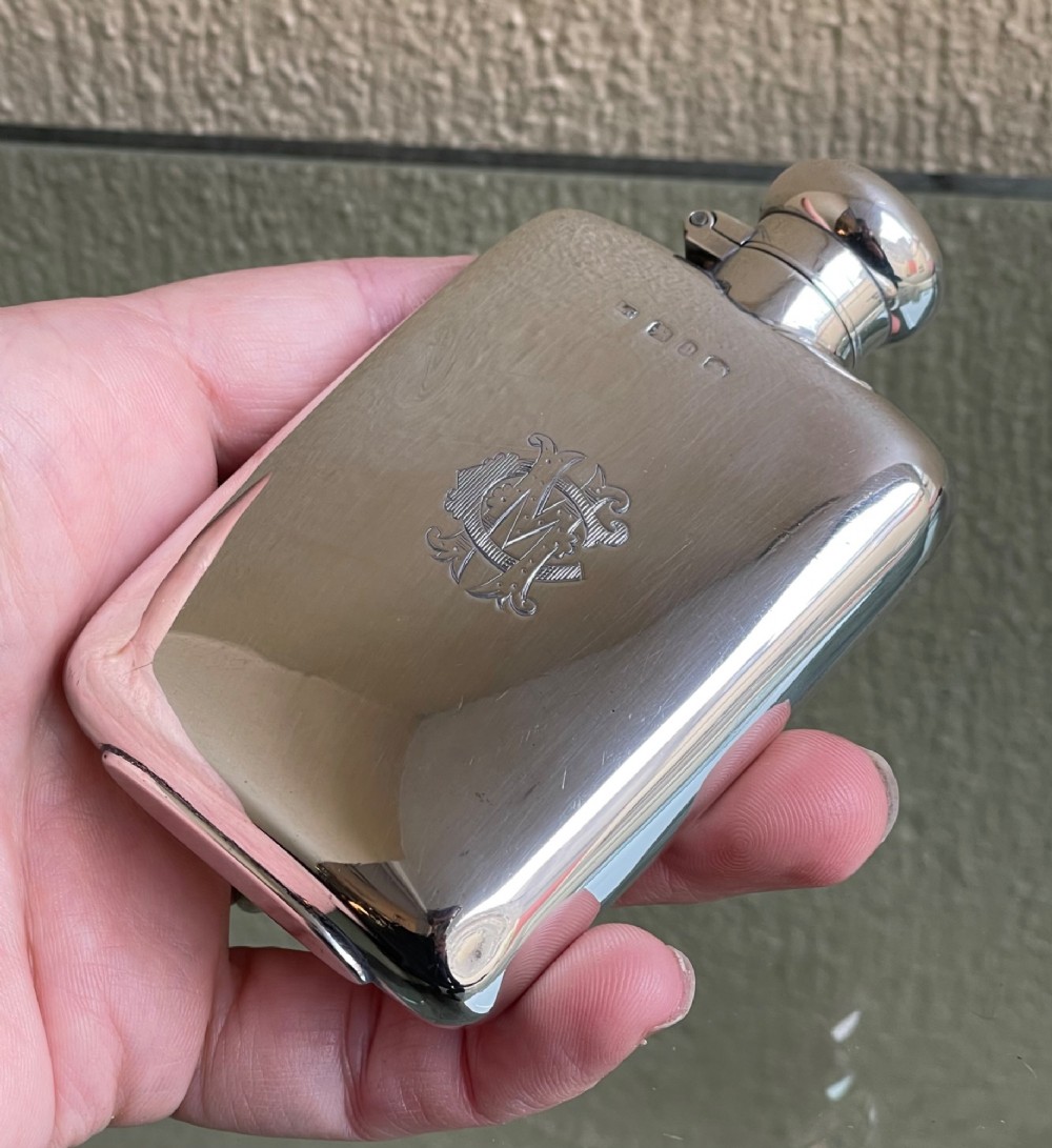 Victorian Solid Silver Hip Flask View IV