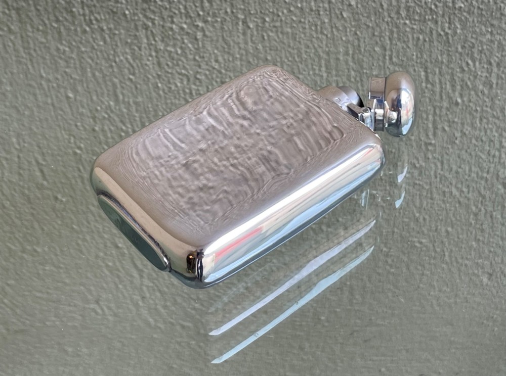 Victorian Solid Silver Hip Flask View VI