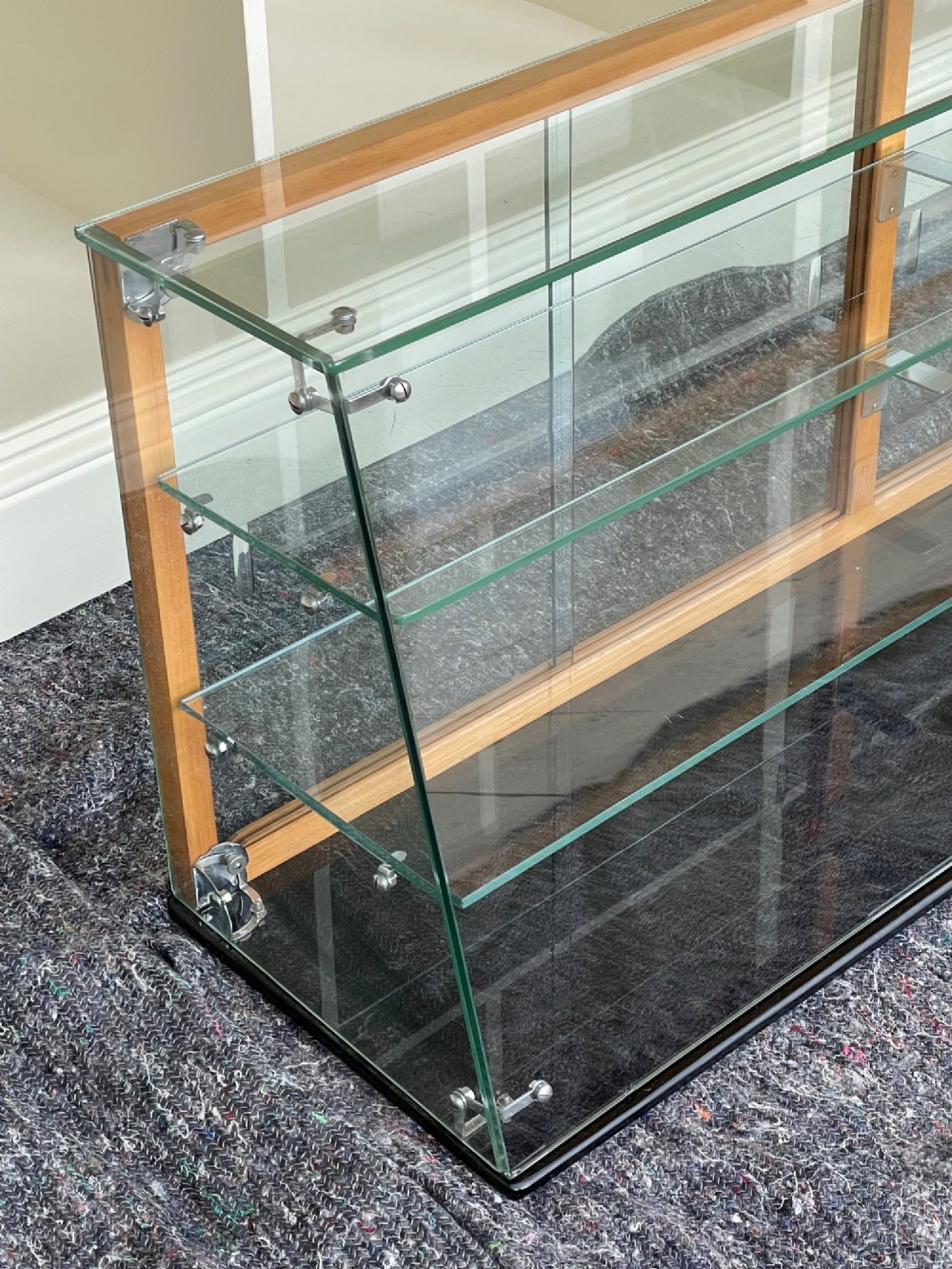 1950s oak and glass bakery counter top display cabinet View V