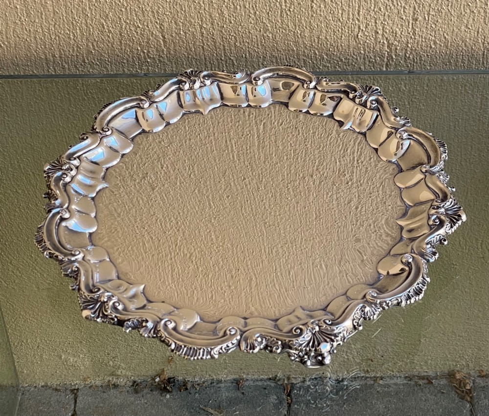 Victorian Silver Salver Tray, 1897 View II