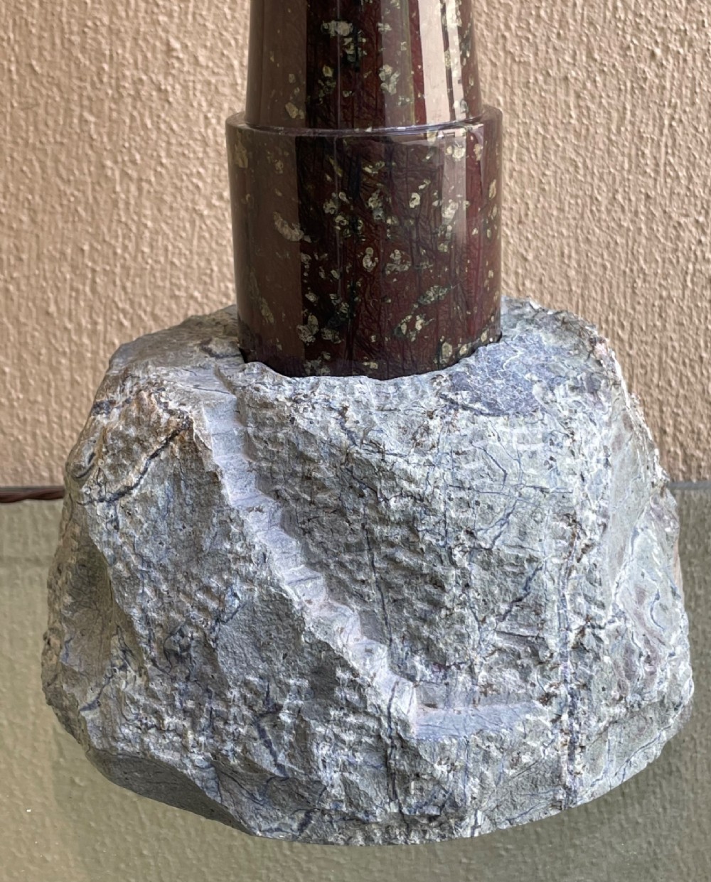Large Cornish Serpentine Lighthouse Table Lamp View III
