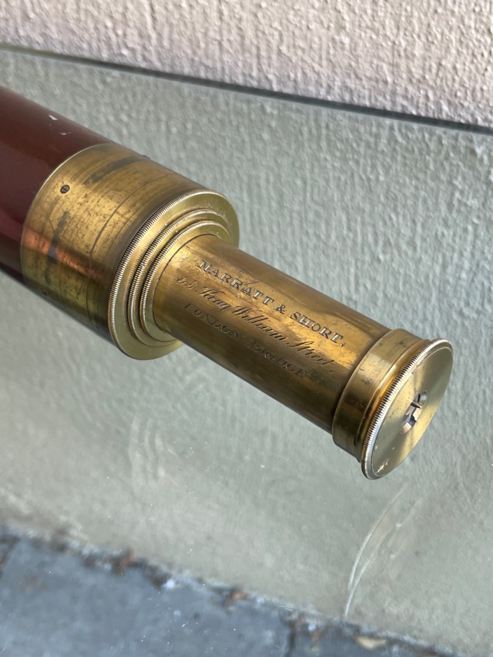 19th century brass telescope by Marratt & Short View VI