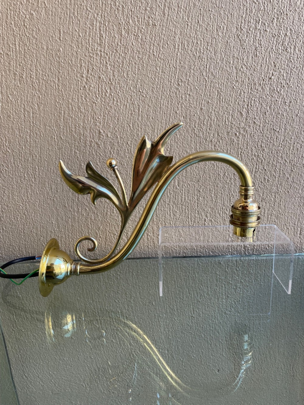 Good Set of Four Art Nouveau Brass Wall Lights View II