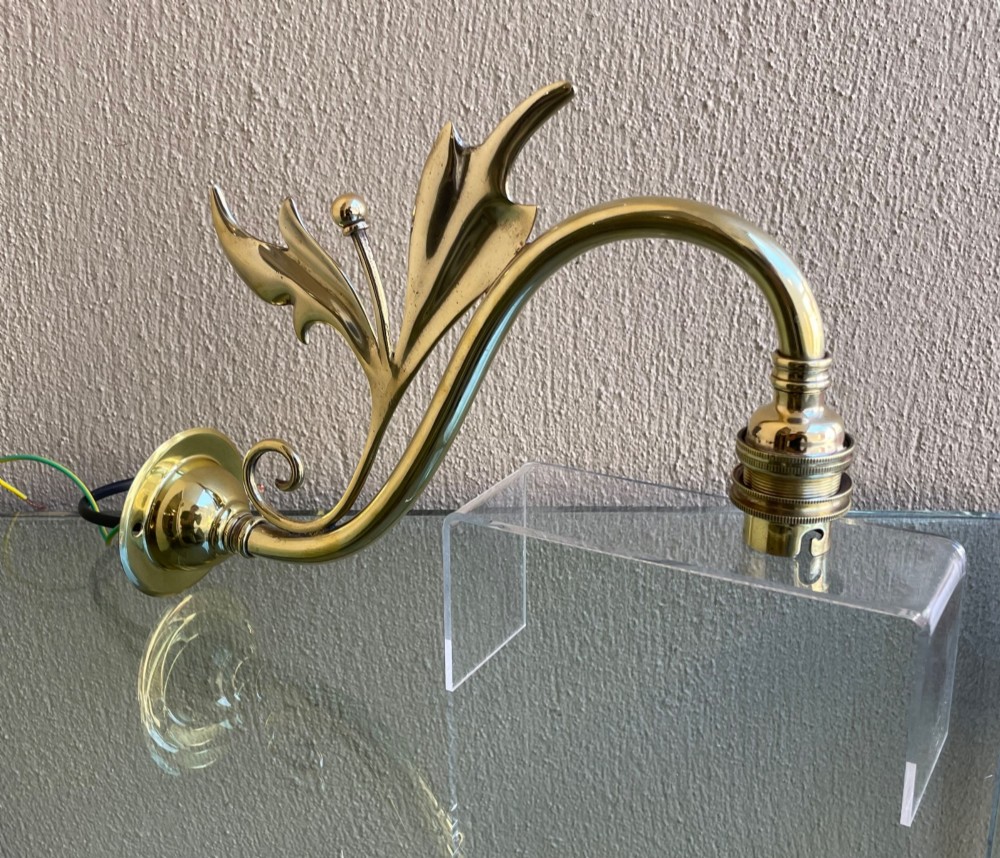 Good Set of Four Art Nouveau Brass Wall Lights View IV