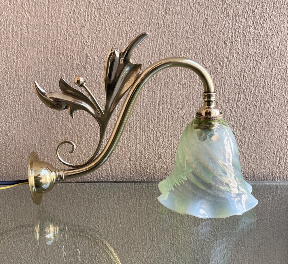 Good Set of Four Art Nouveau Brass Wall Lights View VI