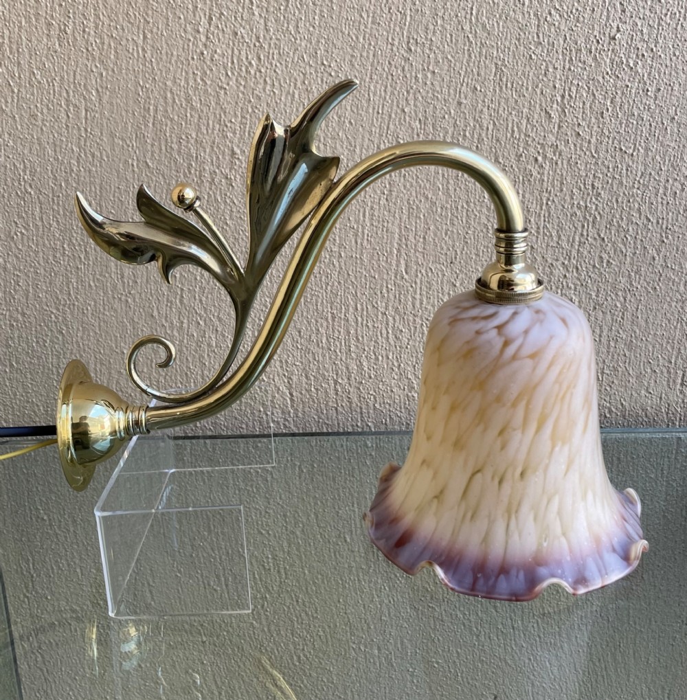 Good Set of Four Art Nouveau Brass Wall Lights View VII