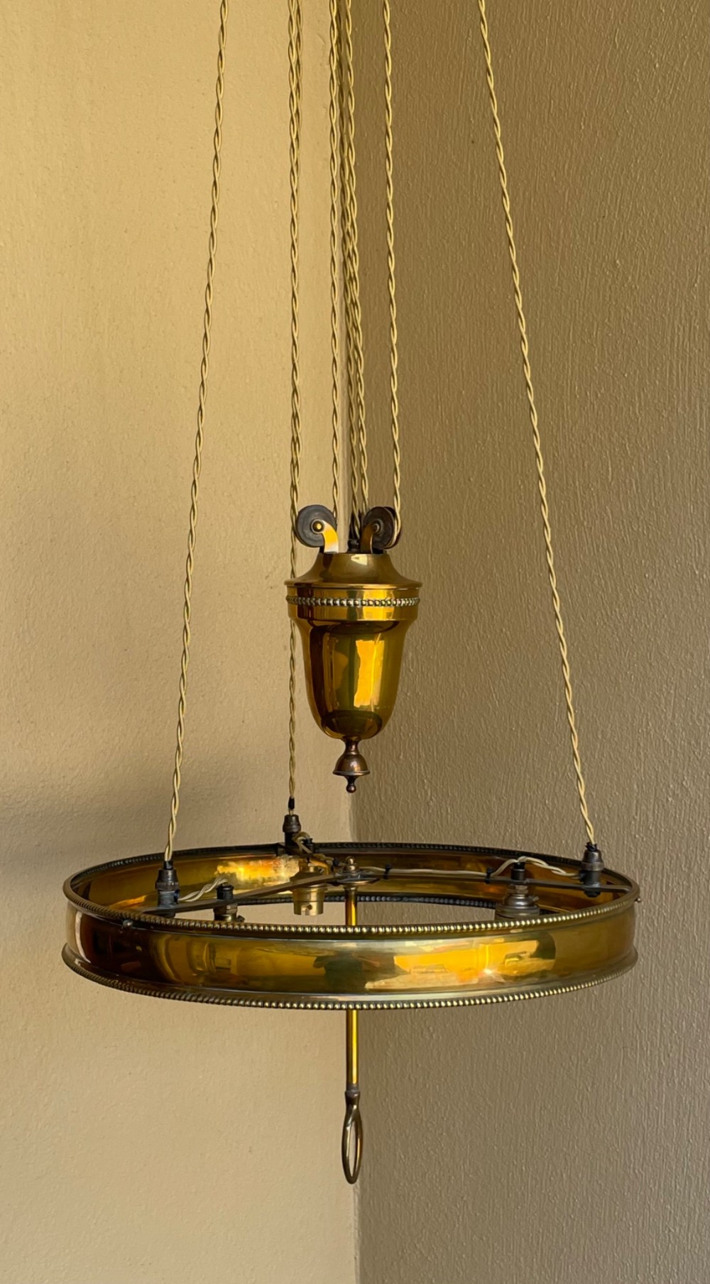 Edwardian Brass Rise and Fall Hanging Light View III