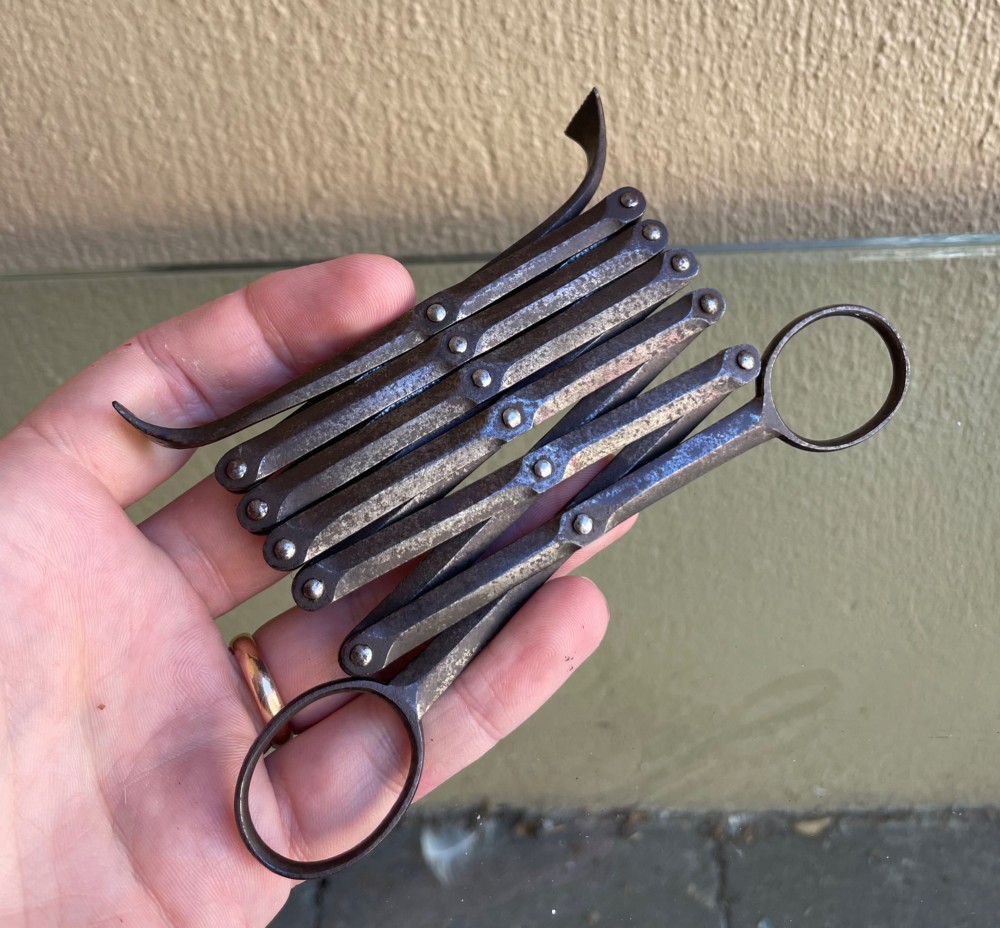 Pair George III steel ember tongs View III