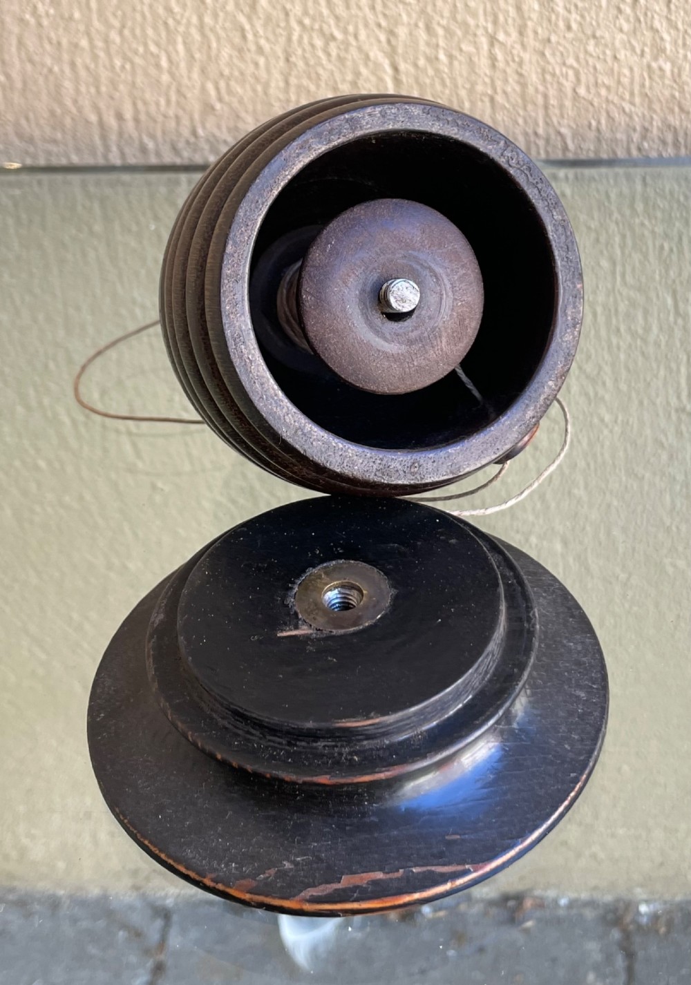 Late 19th century treen beehive string box View III