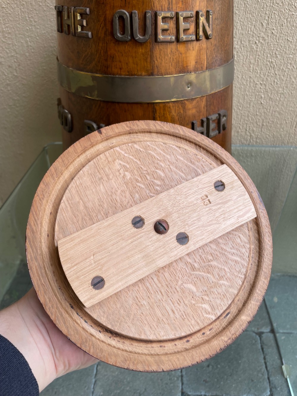Solid Oak Royal Navy Grog Rum Barrel View V