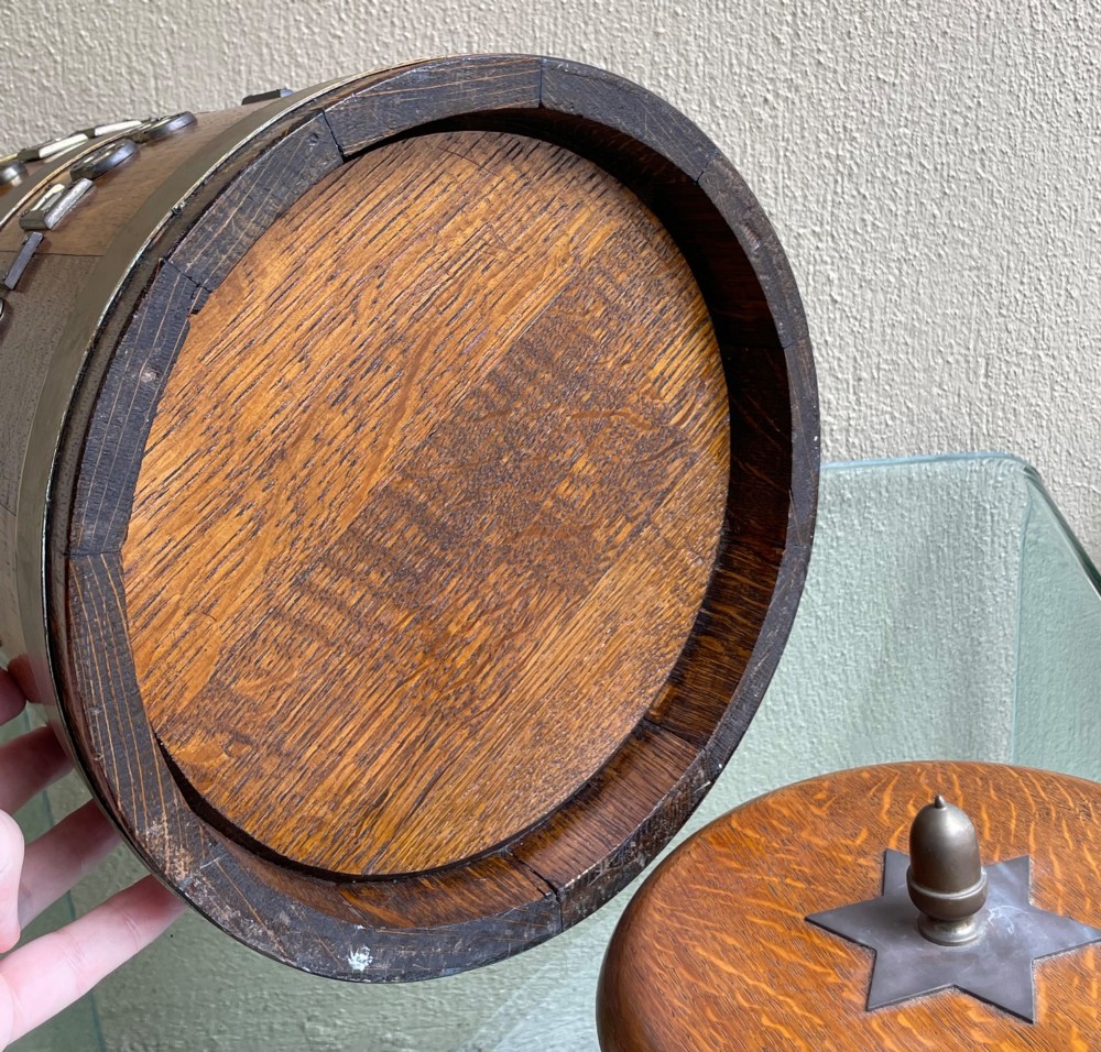 Solid Oak Royal Navy Grog Rum Barrel View VIII