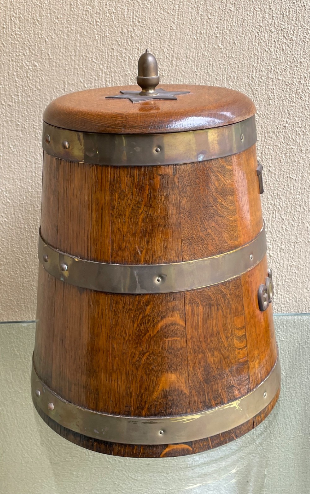 Solid Oak Royal Navy Grog Rum Barrel View X