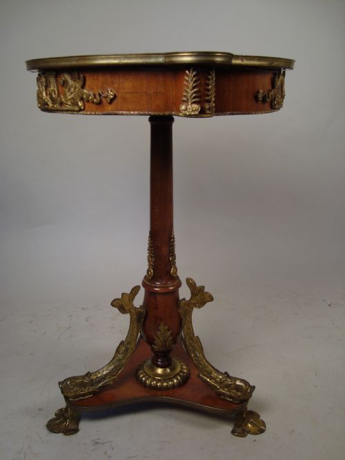 a stunning walnut and brass mounted occasional table - CATEGORY: ANTIQUE TABLES - DATED 1920
