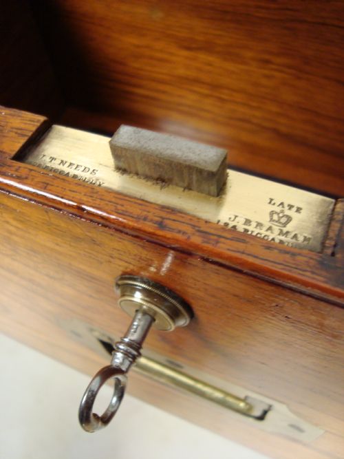 ANTIQUE SECRETAIRE CAMPAIGN CHEST - ADDITIONAL PHOTO 1