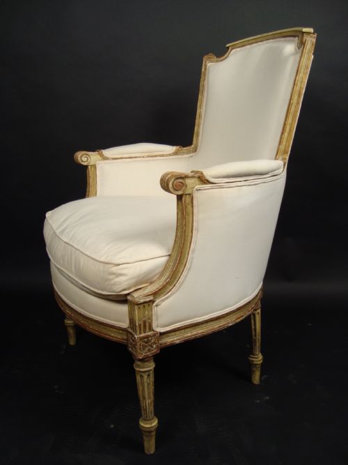 A FINE FRENCH PAINTED ARMCHAIR CIRCA 1860 - ADDITIONAL PHOTO 3