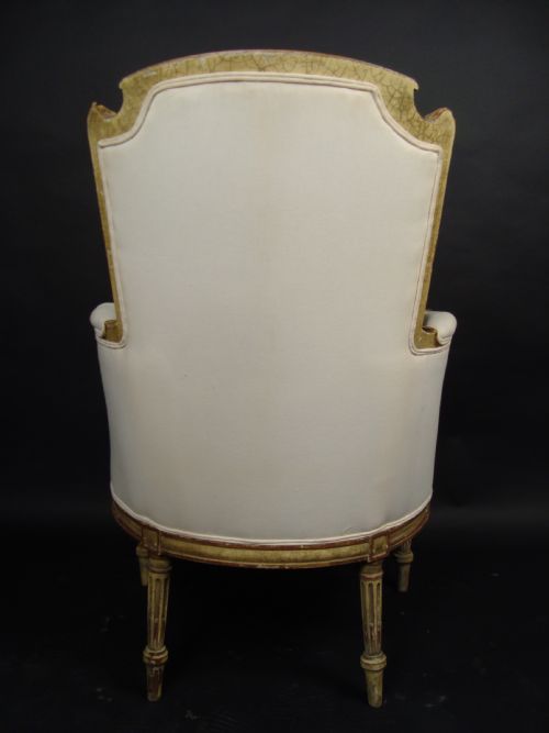 A FINE FRENCH PAINTED ARMCHAIR CIRCA 1860 - ADDITIONAL PHOTO 4