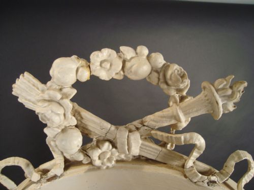 A LATE 19TH CENTURY FRENCH NEOCLASSICAL REVIVAL WHITE PAINTED CHEVEL MIRROR - ADDITIONAL PHOTO 1