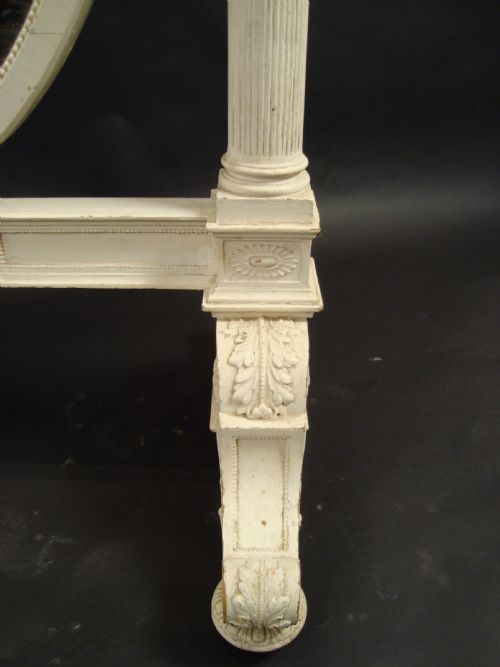 A LATE 19TH CENTURY FRENCH NEOCLASSICAL REVIVAL WHITE PAINTED CHEVEL MIRROR - ADDITIONAL PHOTO 2