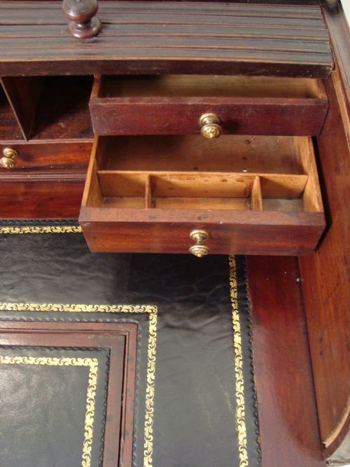A FINE GEORGE III ROLL TOP WRITING DESK - ADDITIONAL PHOTO 2